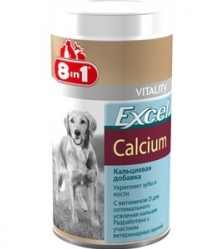 8 in 1 Excel Calcium Мінеральна добавка для собак, з кальцієм і вітаміном D 1 700 таб.