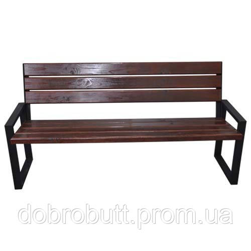 Купить Лавка садовая со спинкой GoodsMetall в стиле ЛОФТ 1500х450х450мм ...