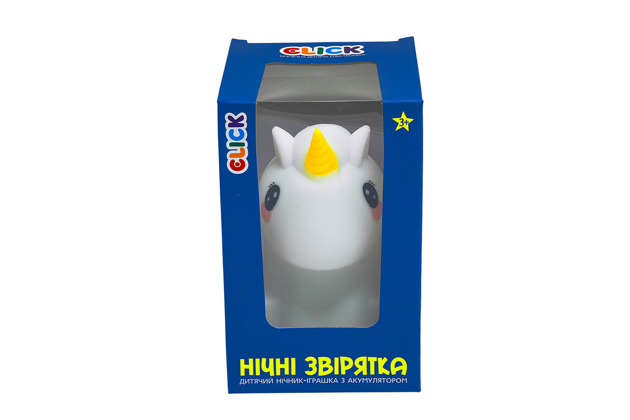 Детский ночник-игрушка Click "Hічні звірятка" Единорог 12 см - фото 2 - id-p1903995251