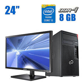 ПК+Монітор Fujitsu Esprimo P757 MT/ Core i5-7400/ 8 GB RAM/ 240 GB SSD/ HD 630 + Samsung NC241 24" 1920x1080, фото 1