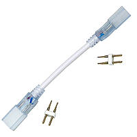Конектор двосторонній для світлодіодної стрічки 5mm + провід 2pin 220V