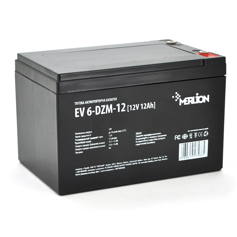 Тягова акумуляторна батарея Merlion EV 6-DZM-12, 12V 12Ah M5 (152*99*98), Q3, фото 1