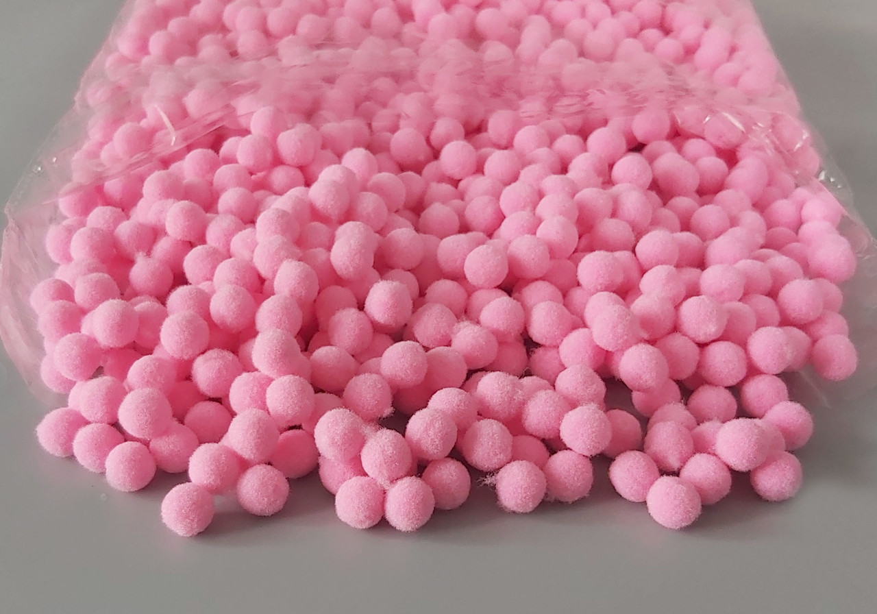 Фетрові помпони оксамитові рожеві 1 см/2000 шт. 02#