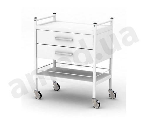 Столик медичний СМ-3-2 маніпуляційний пересувний інструментальний для процедурного кабінету анестезіолога, фото 1
