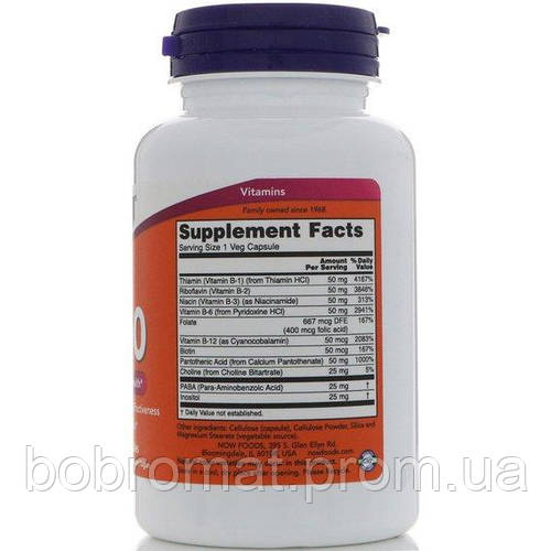 Купить В комплекс NOW Foods Vitamin B-50 100 Veg Caps BB, код: 7518622 ...