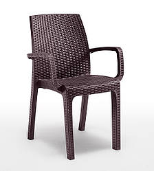 Стілець садовий пластиковий BICA Verona armchair, коричневий