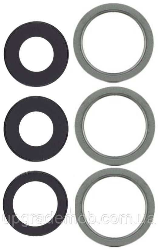 Скло камери iPhone 12 Pro Max сіре Graphite + кільце комплект 3, фото 1