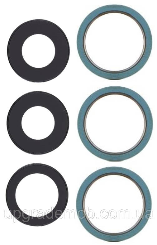 Скло камери iPhone 12 Pro Max синє Pacific Blue + кільце комплект 3, фото 1