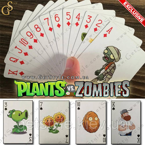 (пошкоджене паковання) Гральні карти Plants vs Zombies 54 шт., фото 1