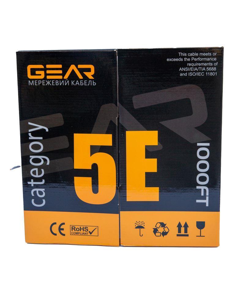Кабель звита пара GEAR UTP 4x2x0,51 Cat5E, CCA Premium, для внутрішніх робіт, 305m