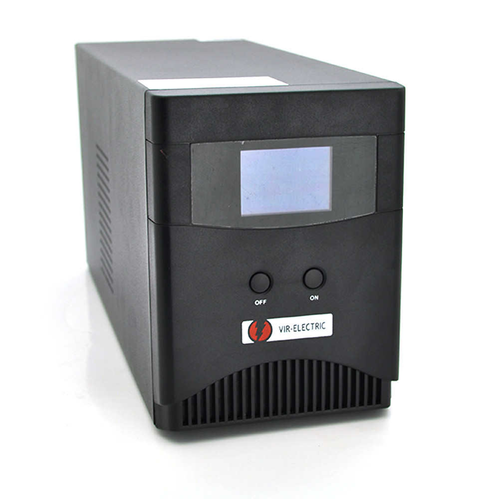 ДБЖ із правильною синусоїдою VIR-ELECTRIC NB-T102 LCD 1500VA(1000 Вт), 12 V під зовнішню батарею, струм заряду 25 А,