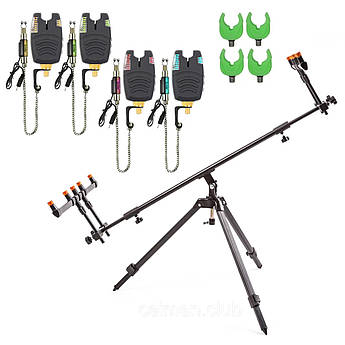 Карповий набір Feima 210 Род Под на 5 вудилищ комплект Сигналізатори та свенгера