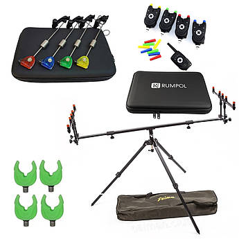 Карповий набір на 4 вудилища Feima RMP Род Под  комплект Сигналізатори та свенгера