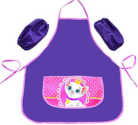 Фартушок шкільний для дівчаток "Кішечка в короні" 78334-2