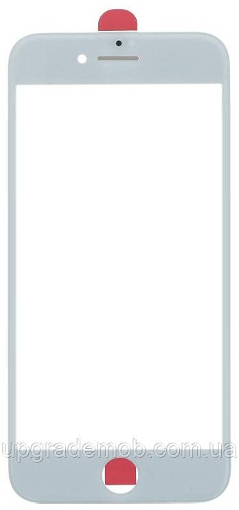 Скло дисплея iPhone 8 біле з рамкою з OCA-плівкою з олеофобним покриттям із сіткою слуховий динамік speakerа з тримачем, фото 1