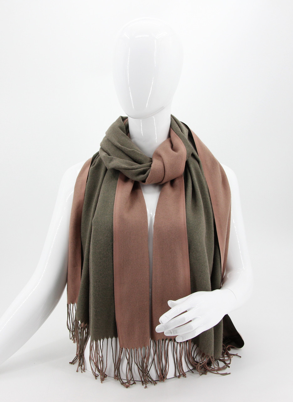 Шарф M&JJ Венеція (Tom Brown) Зелений капучіно 190х70см (8258), фото 1