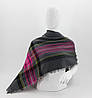 Шаль -Хустка Шотландка Зимова M&JJ Сірий/Рожевий 140х140 см (8192), фото 4