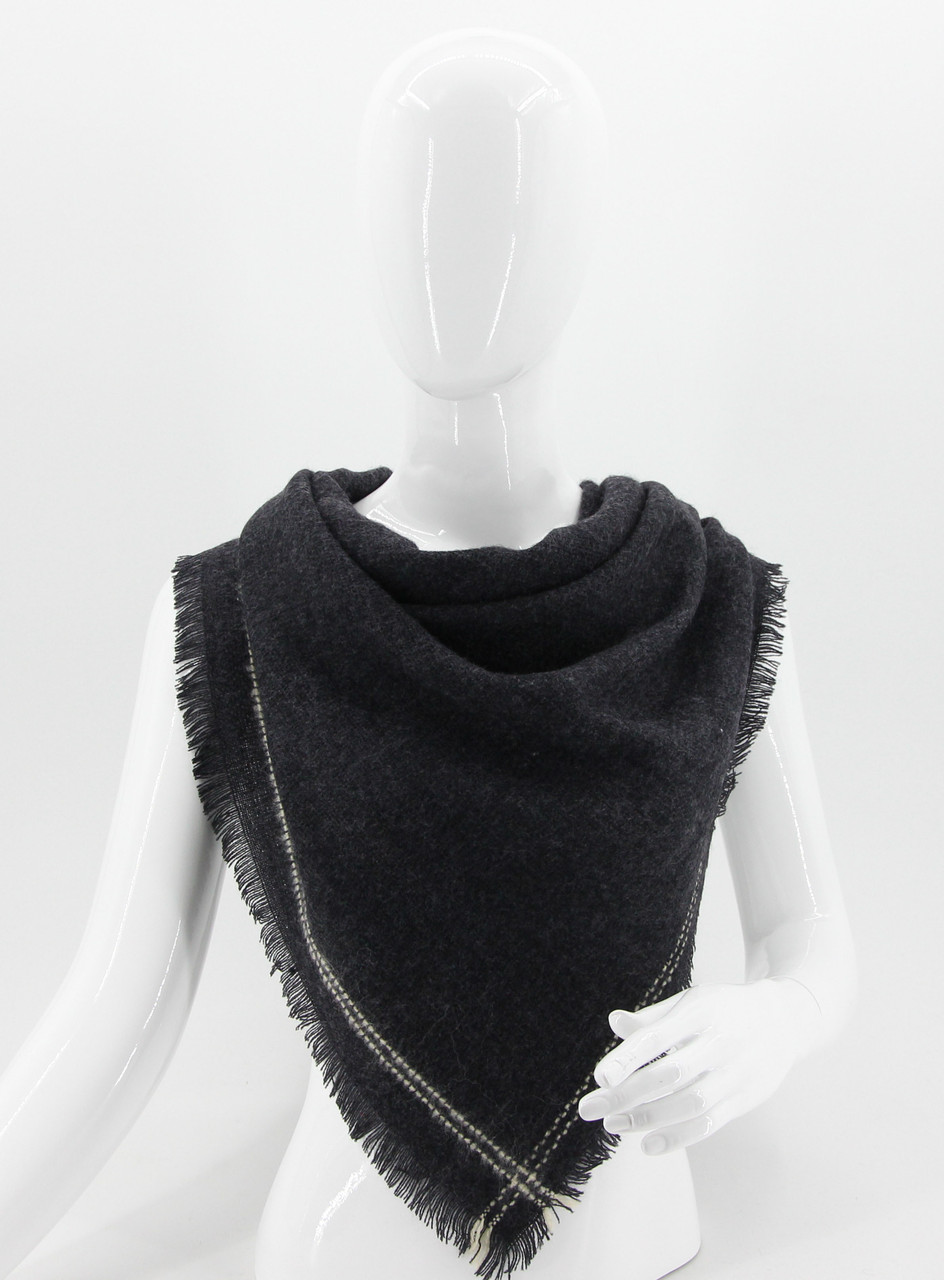 Шаль -Хустка Шотландка Зимова M&JJ Антрацит 140х140х220 см (8452), фото 1