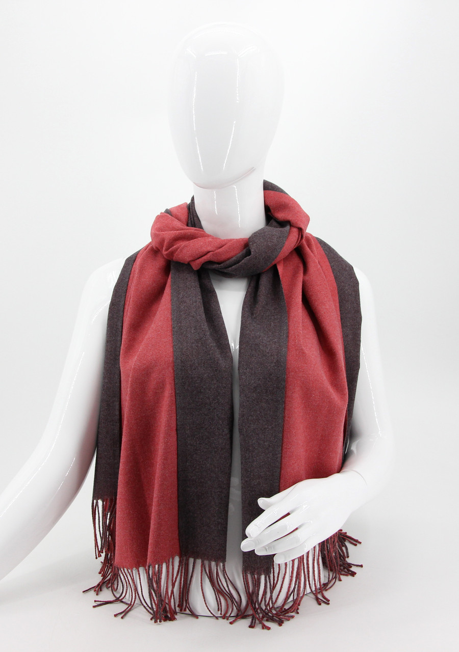Шарф M&JJ Венеція (Tom Brown) Червоний-мокко 190х70см (8257), фото 1