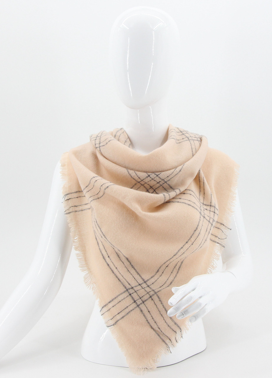 Шаль -Хустка Шотландка Зимова M&JJ Рожевий 140х140х220 см (8485), фото 1