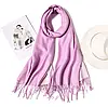 Шарф двосторонній M&JJ ЖЕНЕВА Світла пудра/фіалка 65х185 см (8421), фото 4