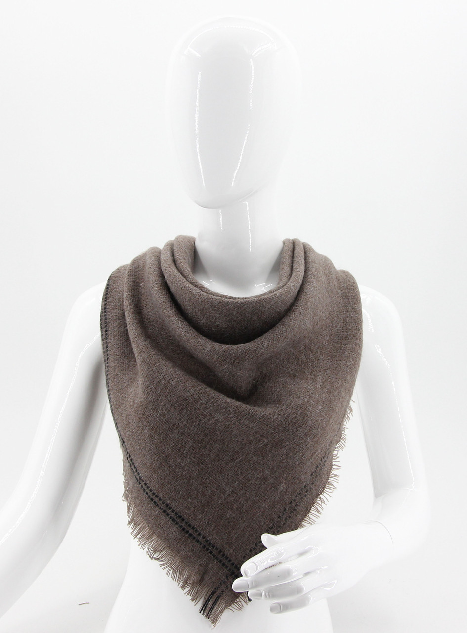 Шаль -Хустка Шотландка Зимова M&JJ Капучіно 140х140х220 см (8450), фото 1