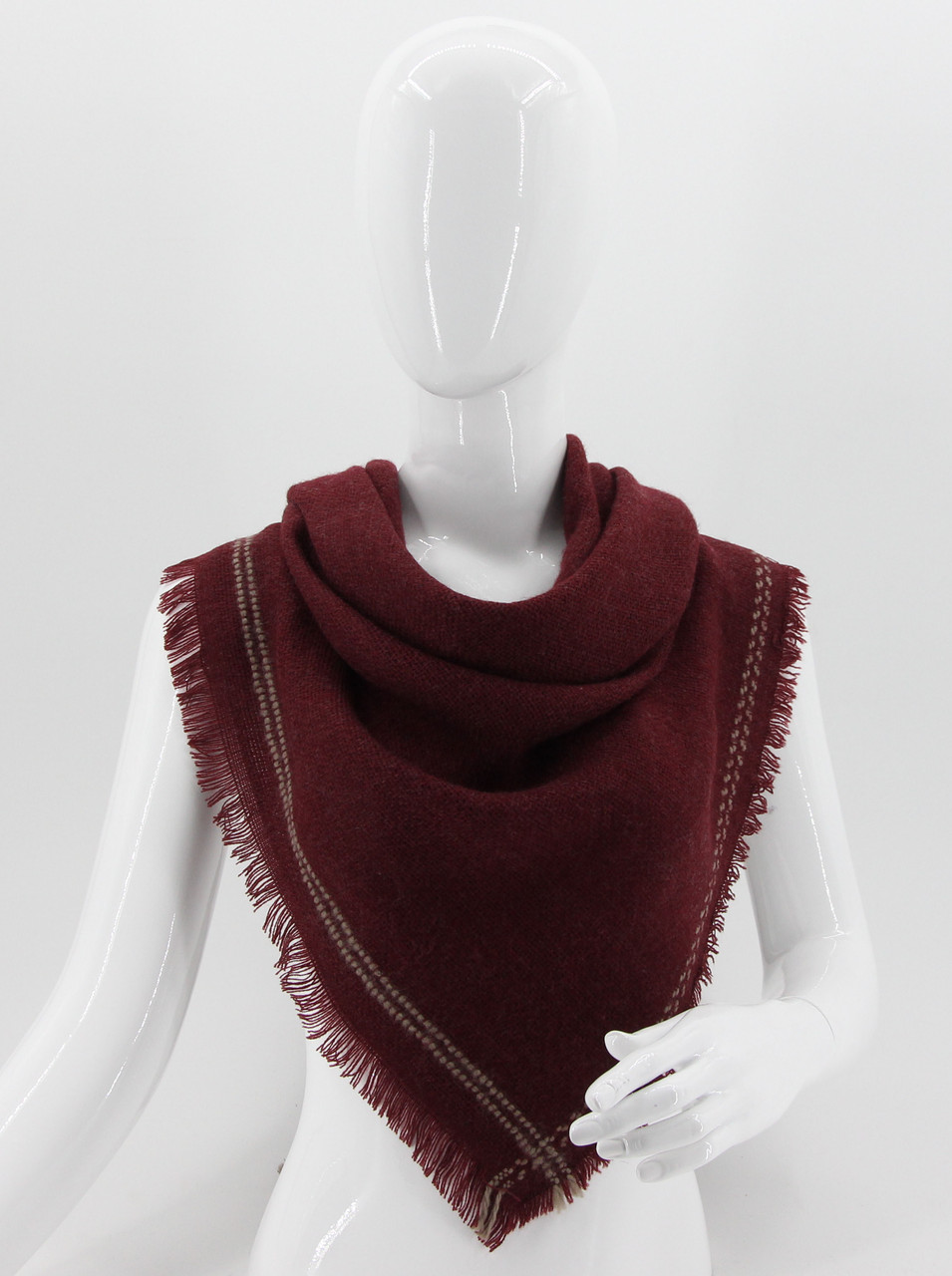 Шаль -Хустка Шотландка Зимова M&JJ Бордо 140х140х220 см (8454), фото 1