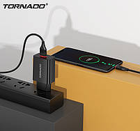 Мережевий зарядний пристрій Tornado TD-15 (1USB/QC3.0/1м) + USB кабель Type-C- чорний, фото 2