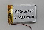 Акумулятор Li-pol 3.7V 800mAh (3.4 x 37 x 47 мм.)