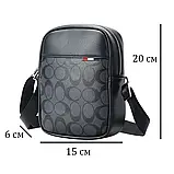 Сумка месенджер чоловіча Bopai 11-12, барсетка через плече, крос боді — Чорний, фото 2