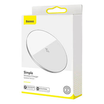 Бездротовий зарядний пристрій Baseus Simple Wireless Charger 15W (WXJK-B02)- білий