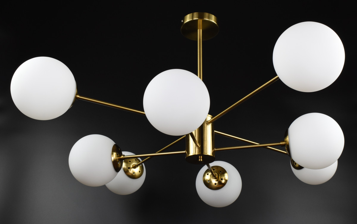 Люстра стельова на 8 лампочок 27065 Латунь 40-70х105х105 см. 4589821