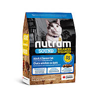 Корм S5 Nutram Sound Balanced Wellness Adult/Urinary Cat 1.13кг для взрослых котов, со вкусом курицы и лосося