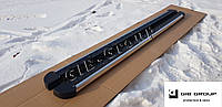 Пороги боковые труба с листом Geely Emgrand X7 (12+) D51 Silver-black