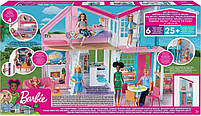 Будинок Мрії Барбі Малібу Двоповерховий на 6 кімнат з меблями - Barbie Malibu House FXG577, фото 2