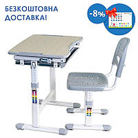 Дитяча парта-растишка і стільчик Piccolino Grey FunDesk, зростаюча парта зі стільцем для школярів, SBm