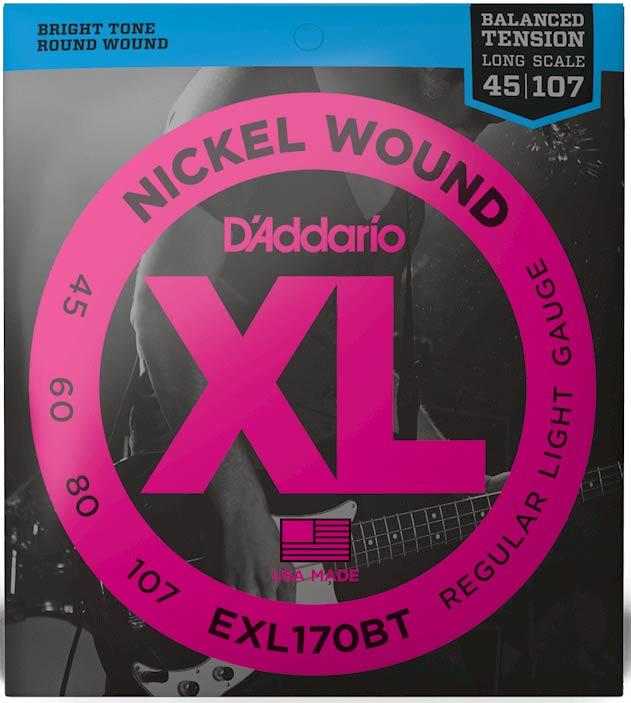 Струни для бас-гітари D'Addario EXL170BT XL NICKEL WOUND BALANCED TENSION REGULAR LIGHT (45-107), фото 1