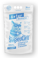 Древесный наполнитель Super cat 6+1 кг для кошачьего туалета