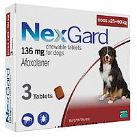 Таблетки Merial NexGard для собак весом 25 - 50 кг от блох и клещей 3 таблетки