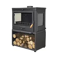 Чугунная печь камин на дровах для отопления частного дома, буржуйка Flame Stove Retro Lux Style три стелка