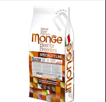 Monge Natural Superpremium All Breeds Adult Сухий корм з лососем і рисом для дорослих собак всіх порід 15кг, фото 1