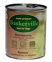 Baskerville 0,4 кг х 6 шт консервы для собак с кроликом, вермишелью и морковью