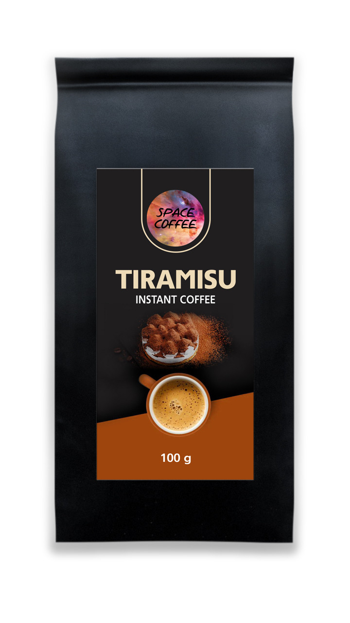 Сублімована кава Space Coffee з ароматом тирамісу 100 грамів, фото 1