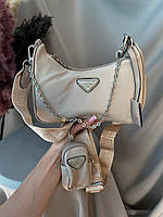 Prada Mini Beige женские сумочки и клатчи высокое качество