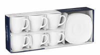 Чайный сервиз: чашка 220мл Carine 6шт и блюдце 140см Lotusia Luminarc стекло Q0881 Оригинал