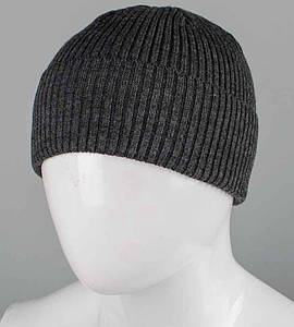В'язана шапка без підкладки, з відворотом (231031), Антрацит