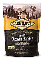 Carnilove Frech Chicken & Rabbit 1,5 кг сухой корм для взрослых собак с курицей и кроликом