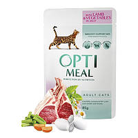 Optimeal консерви для котів з ягням і овочами в желе 0,085 кг х 12 шт