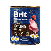 Корм Brit Premium by Nature 800 г для собак паштет индюшатина с печенью