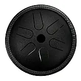 Глюкофон музичний інструмент барабан Ø14.5 см, з паличками, чохлом і напальчниками — Чорний, фото 2